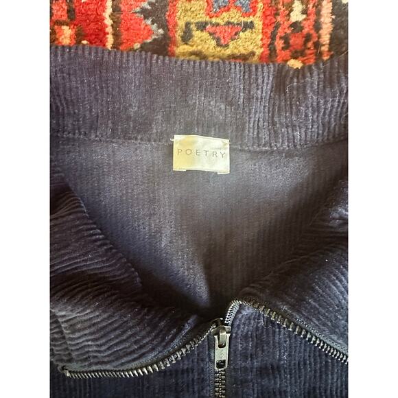 Poetry Popover Shirt Hemp/Cotton Navy Corduroy Size US 4/Small - Picture 4 of 7